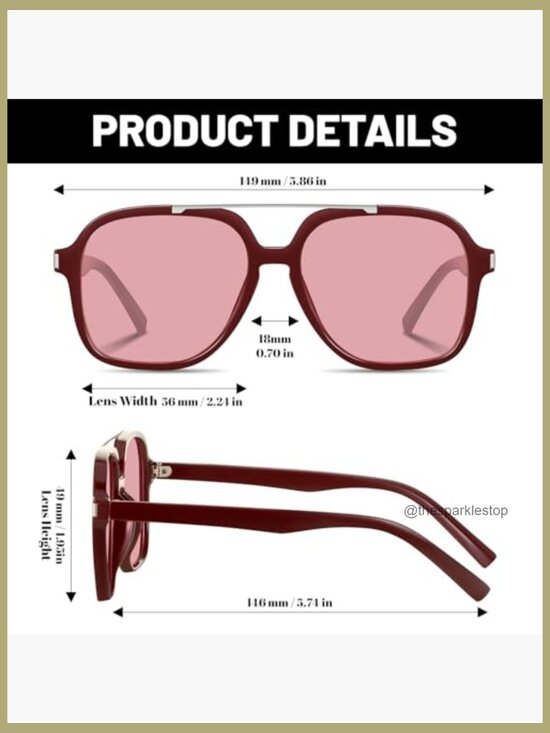 Retro Aviator Sunglasses, Plastic Frames, UV400 Protection, Lightweight main image 4